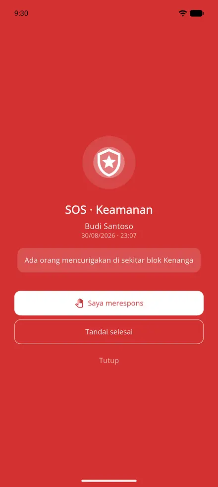 Sawargi app screenshot — Emergency (SOS)